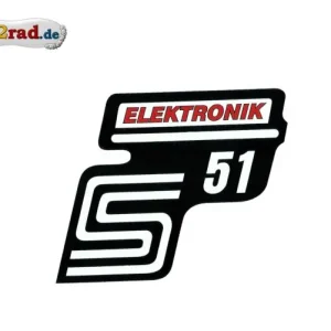 Aufkleber für Seitendeckel S51 "Elektronik" rot Sonderaktion