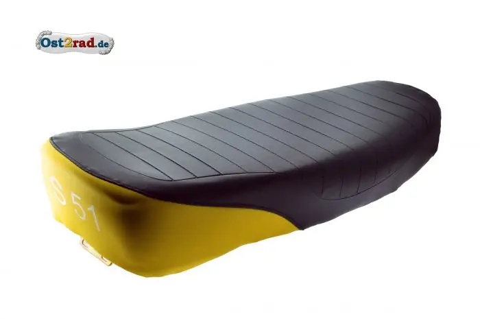 Preiswert Sitzbank für SIMSON S50 S51E S70 schwarz-gelb, strukturiert
