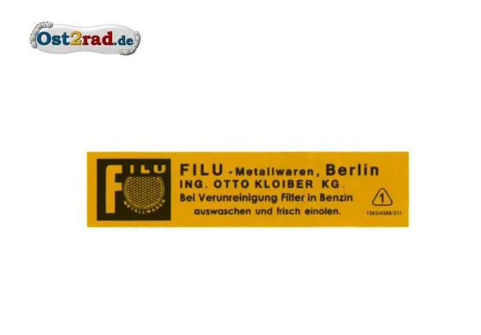 Aufkleber für Luftfilter Filu passend für AWO RT125 SR2 Billig