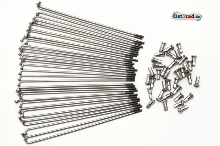 Letzte Chance Speichensatz SIMSON SR2 M3 210mm CHROM Vollnabe