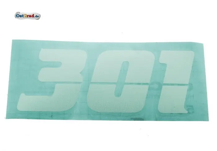 Kracherpreis Aufkleber Seitendeckel passend für MZ ETZ 301 weiß