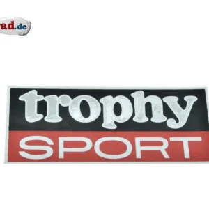 Aufkleber Trophy Sport schwarz/rot Seitendeckel passend für MZ ETS 250 Kostenloser Versand