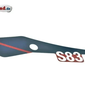 Aufkleber blau rot Seitendeckel links SIMSON S83 CX Finale Aktion