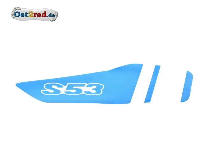 Aktuell Aufkleber blau weiss Seitendeckel rechts SIMSON S53 N B C