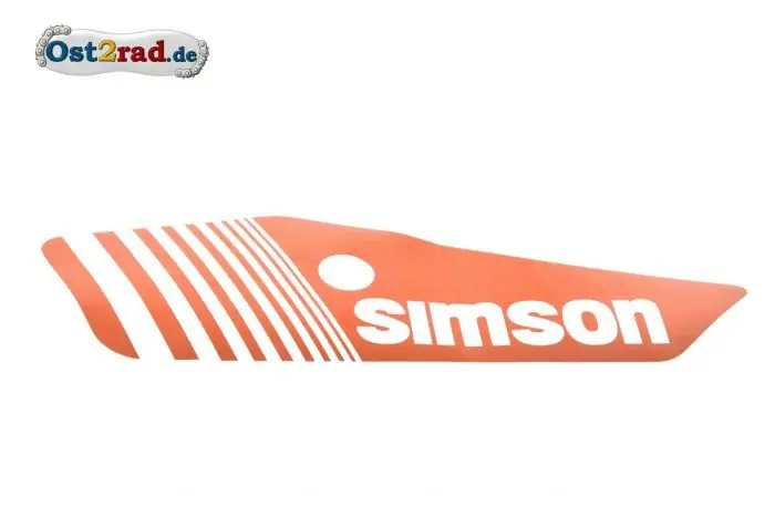 Aufkleber rot weiss Seitendeckel links SIMSON S53 S83 E Aktuell