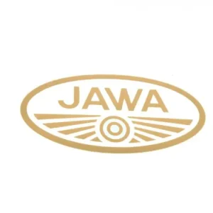 Aufkleber Jawa Logo oval gold groß Solange Der Vorrat Reicht