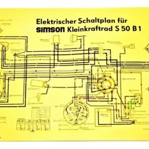 Preisreduziert Poster Schaltplan SIMSON S50 B1