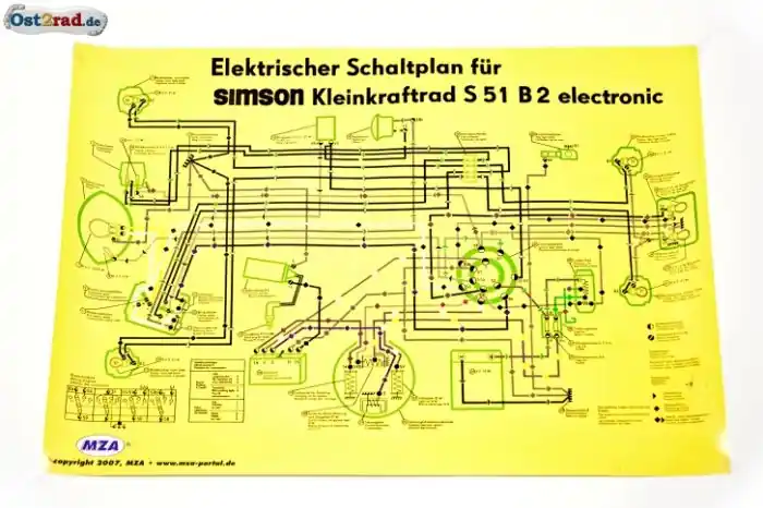 Knallerangebot Poster Schaltplan SIMSON S51 B2 electronic