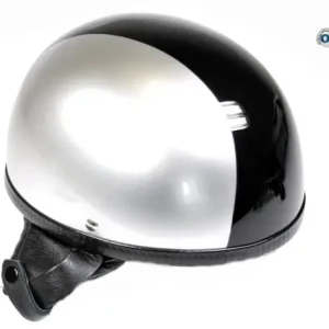 Neue Ware Helm Oldtimer Halbschale silber schwarz