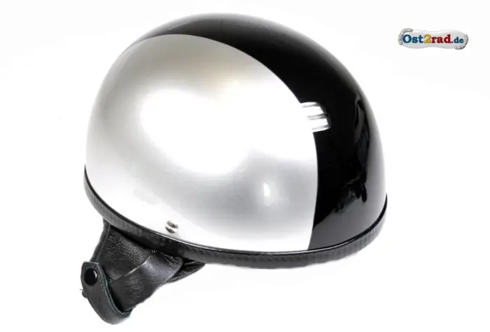 Neue Ware Helm Oldtimer Halbschale silber schwarz