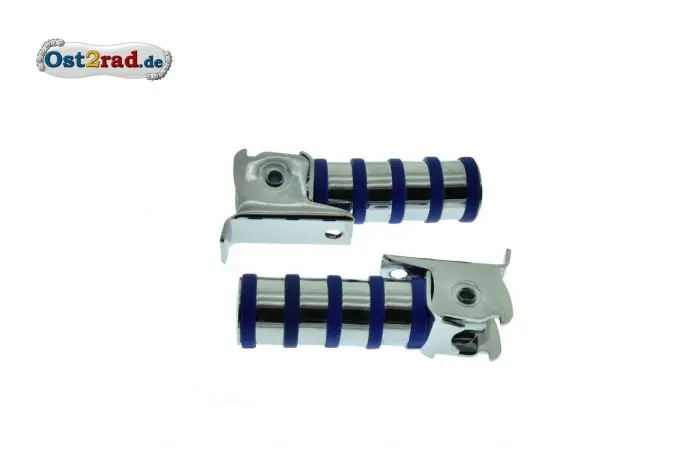 Sonderaktion Paar Soziusfußrasten SIMSON 5 Ringe blau