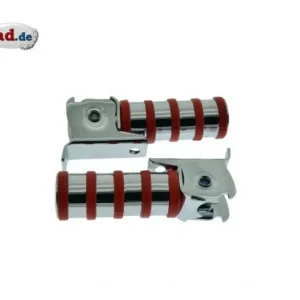 Begrenztes Angebot Paar Soziusfußrasten SIMSON 5 Ringe rot