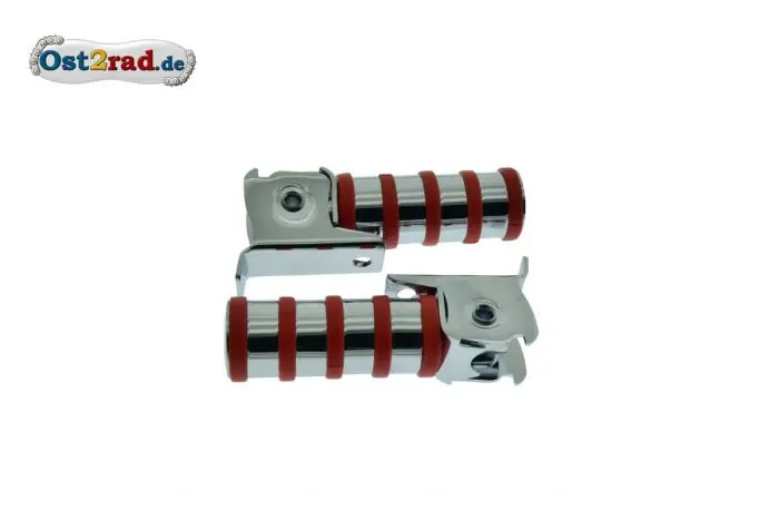 Begrenztes Angebot Paar Soziusfußrasten SIMSON 5 Ringe rot