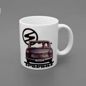 Tasse weiss mit Aufdruck Trabant Finale Aktion