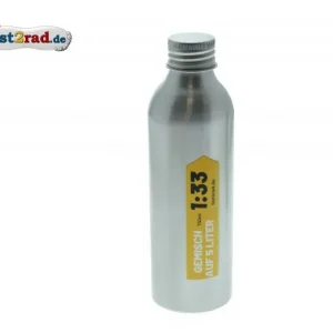 Geprüft Ölflasche Aluminium 150ml Mischöl Gemisch 1:33 für Simson, MZ, JAWA