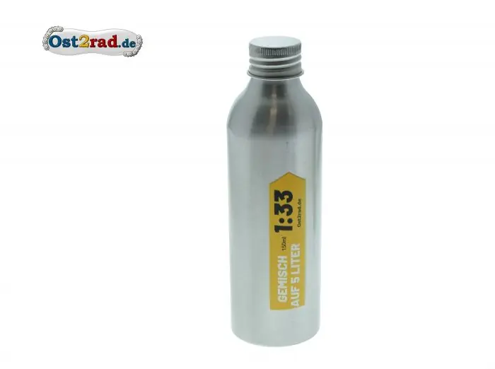 Geprüft Ölflasche Aluminium 150ml Mischöl Gemisch 1:33 für Simson, MZ, JAWA