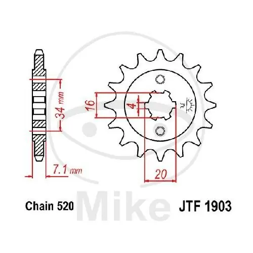 Angebot Pinion 14 Tooth Pitch 520 for KTM Duke 125 200 RC 125 200