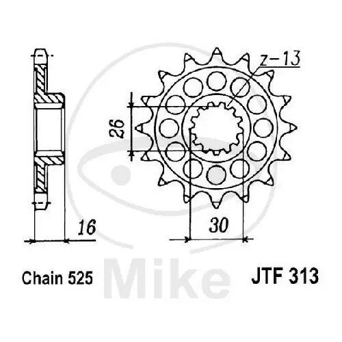 Sonderaktion Pignon 16 Dents Division 525 pour Husqvarna VFR 750 R