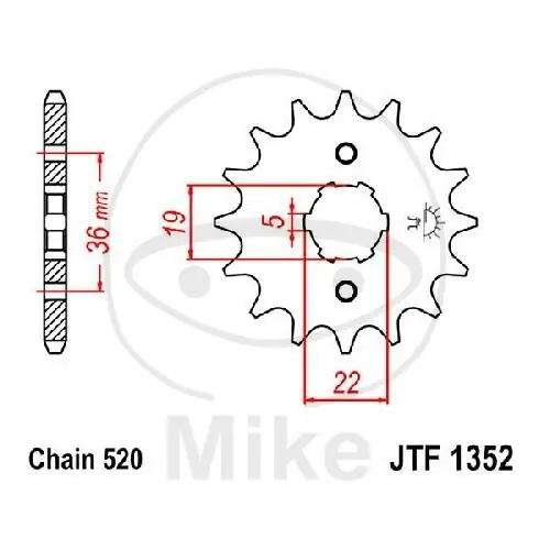 Pignone 13 Denti Divisione 520 per Honda TRX 300 EX Sportrax Markenprodukt