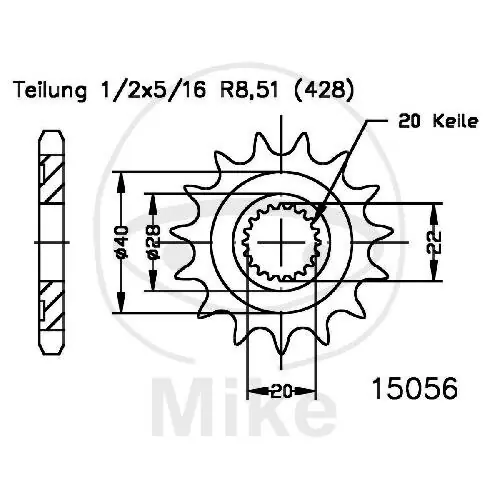 Preis Gesenkt Ritzel 14 Zähne Teilung 428 für Generic TR 125 SM ie KSR-Moto TR 125