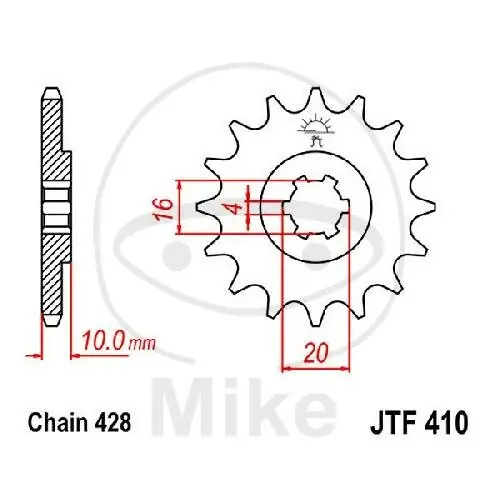 Kostenloser Rückversand Piñón 14 Dientes División 428 para GZ 125 Maruader VL 125 LC Intruder