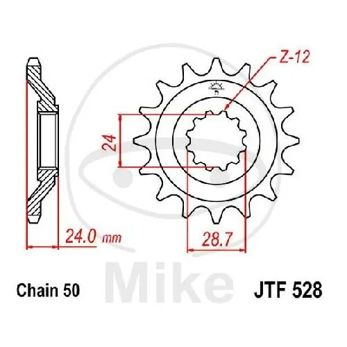 Pinion 17 Tooth Pitch 530 for Kawasaki ZZR 1100 C Markenware