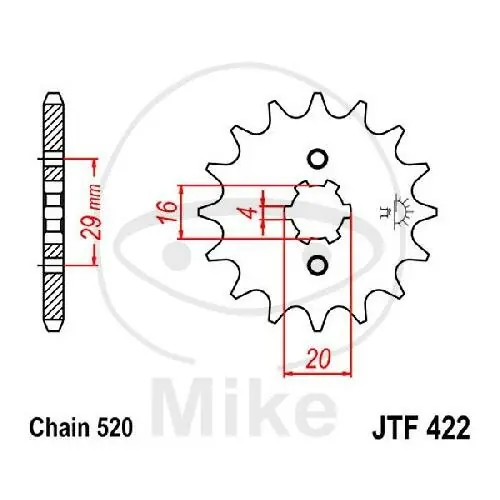 Jetzt Kaufen Pinion 13 Tooth Pitch 520 for Kawasaki KX 125 Suzuki GT 200 Yamaha BW 200