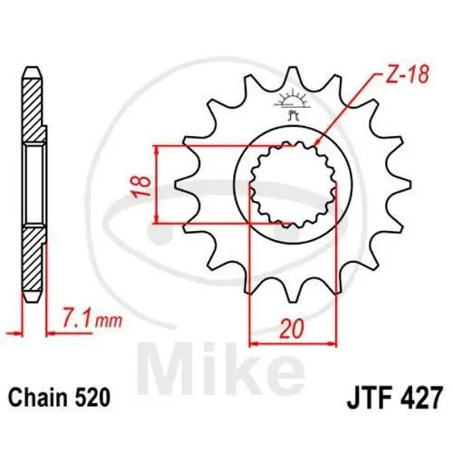 Pinion 14 Tooth Pitch 520 for Suzuki PE 175 RM 125 RM-Z 250 Jetzt Bestellen