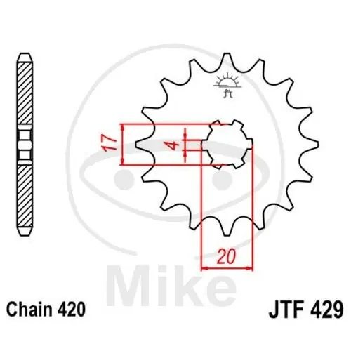 Pinion 15 Tooth Pitch 420 coarse toothed inner diameter 17/20 mm Top-Preis