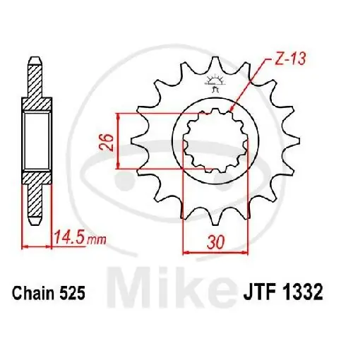 Must-Have Pignone 16 Denti Divisione 525 per Honda CB 750 1000 RVF 750 VFR 800