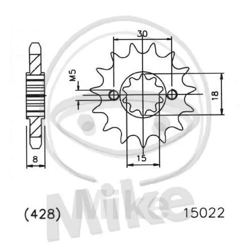 Pignone 15 Denti Divisione 428 per Hercules ZX 50 Sachs ZX 50 Nur Heute