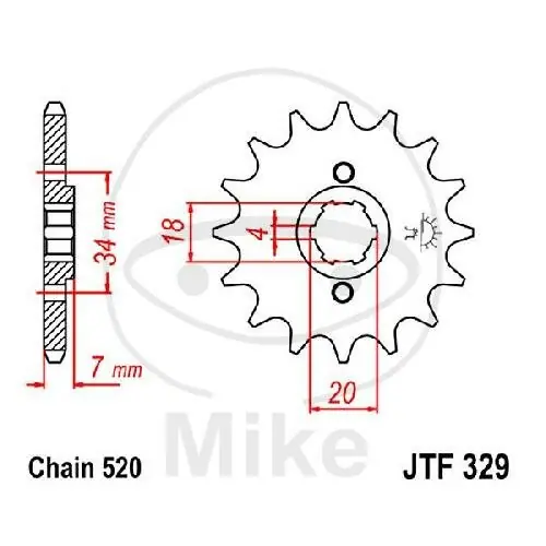 Bestseller Pinion 16 Tooth Pitch 520 for Honda CA 125 Rebel MTX 200 RW