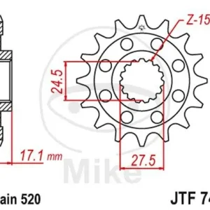 Pignone 14 Denti Divisione 520 per Ducati Panigale 899 959 1000 1100 1199 1299 Angebot