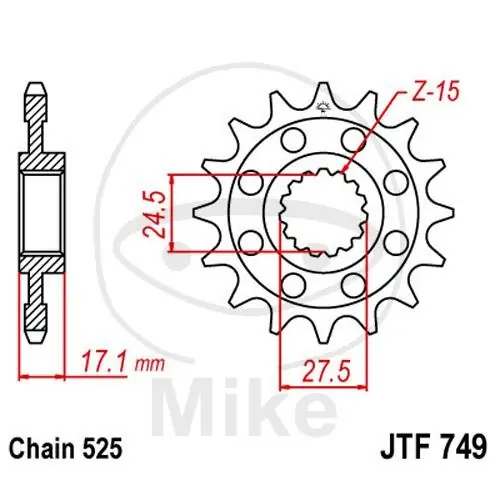 Pignone 15 Denti Divisione 525 per Ducati Panigale 1100 1199 1299 Streetfighter 1100 Kostenfreie Lieferung