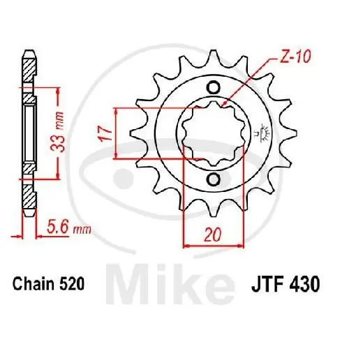 Piñón 12 Dientes División 520 para Kawasaki KX 250 F Suzuki GSX 250 GT 250 RM-Z 250 Wochenendangebot