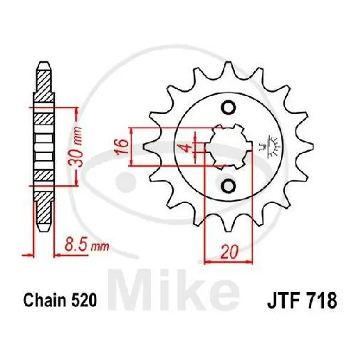 Top-Seller Piñón 13 Dientes División 520 para Husqvarna CR 125 WR 125
