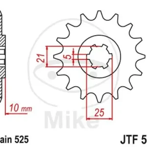 Ritzel 14 Zähne Teilung 525 für Kawasaki KH 250 B S1 250 Mach 1 Preisknaller